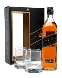 Johnnie Walker Black Label + 2 Pahare